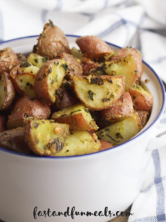 Pesto Oven Roasted Red Potatoes Recipe Featured Image