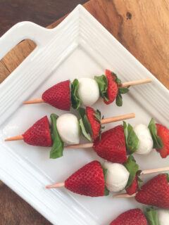 strawberry caprese skewers