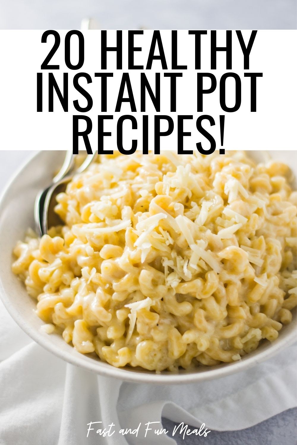 pin showing the title 20 Healthy Instant Pot Recipes 