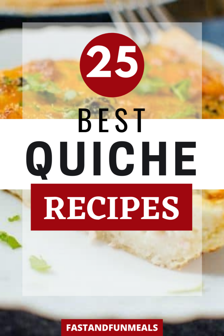 Pin showing the title 25 Best Quiche Recipes