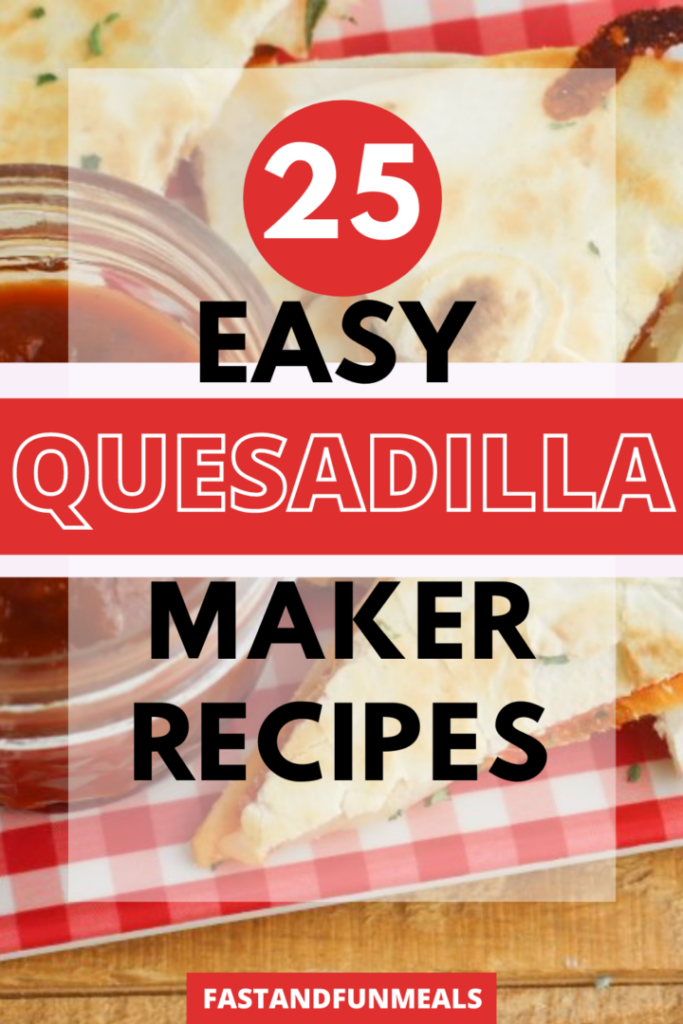 Pin showing the title 25 Easy Quesadilla Maker Recipes